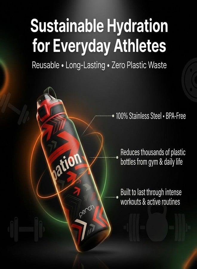 Perch Apex Hot and Cold Stainless Steel Water Bottle 740ml | Triple-Layer Vacuum Insulated 3D Printed Bottle | ISI Certified, Leakproof & BPA-Free | Gift for Men & Women |Destination - Image 3